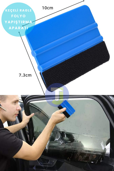 Technojet Keçeli Ragle Kendinden Yapışkanlı Folyo Duvar Kağıdı Cam Filmi Kaplama Uygulama Aparatı