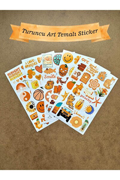 hdsticker مجموعة ملصقات فنية برتقالية مكونة من 110 قطعة مكونة من 6 قطع - مخطط...