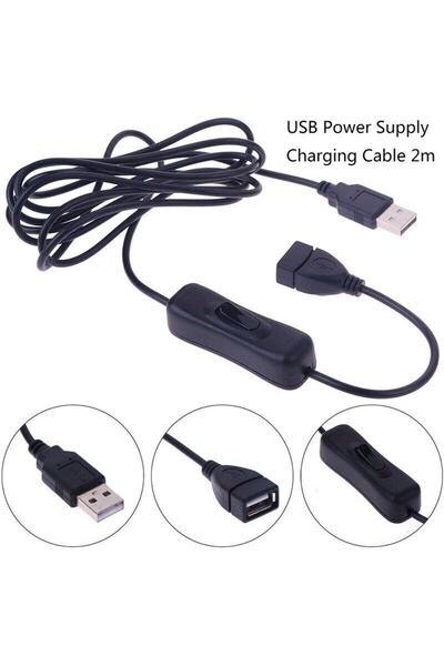 Choice كابل USB أسود بطول 1 متر، قطعة واحدة، ذكر إلى أنثى، كابل تشغيل وإيقاف،...