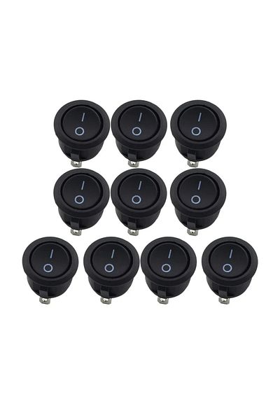 Choice 10pcs 10pcs Spst Snap-in On-off 2 Pin Round Snap Rocker Boat Switch Black Ac 250v 6a 125v 10a For Ho