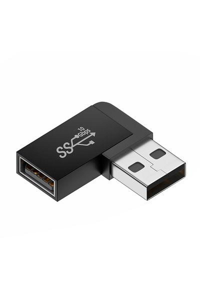 Choice محول تمديد USB 3.0 ذكر إلى أنثى بزاوية قائمة بزاوية 90 درجة مع انحناء جانبي ومحول USB 3.0 بمرفق علوي 1