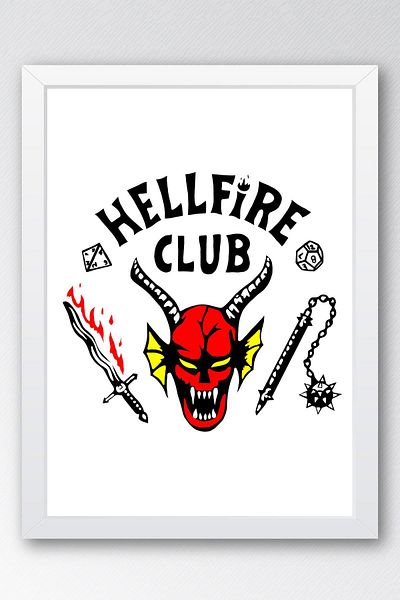 Saturn Stranger Things Hell Fire Club Pictură înrămată - Poster de televiziune