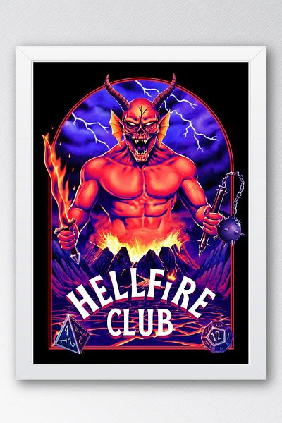Saturn Stranger Things Hell Fire Club Pictură înrămată - Poster de televiziune