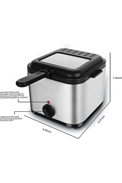 fulina Deep Fryer With Basket, 2.5L/2.64quart Electric Deep Fryer with Temperature Control