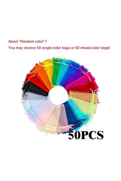Choice لون عشوائي 7x9 سم 50 قطعة / المجموعة متعددة الألوان حقيبة تغليف المجوه...
