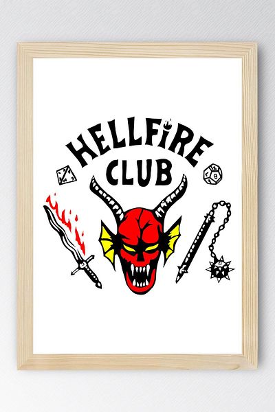 Saturn Stranger Things Hell Fire Club Framed Painting - Tv Series Poster Painting