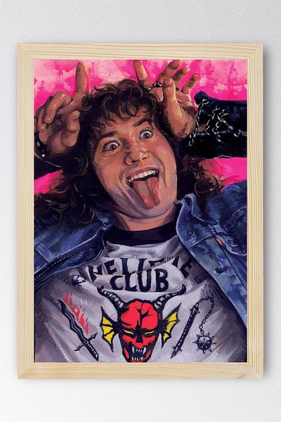 Saturn Stranger Things Eddie Munson Framed Painting - Tv Series Poster Painting