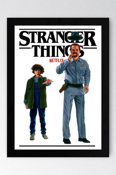 Saturn Stranger Things Jim Hopper Pictură înrămată - Poster de televiziune