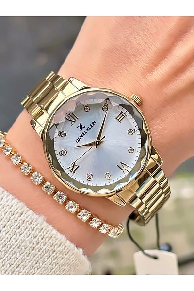 Daniel Klein Steel Cord Women's Wristwatch + Bracelet