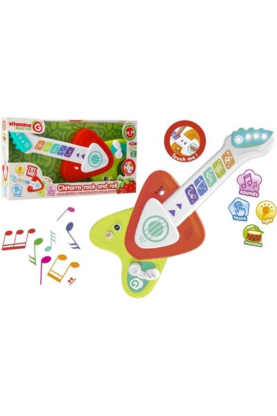 GLOBO Jucarie interactiva si muzicala pentru bebelusi, Chitara cu clape touch multicolore