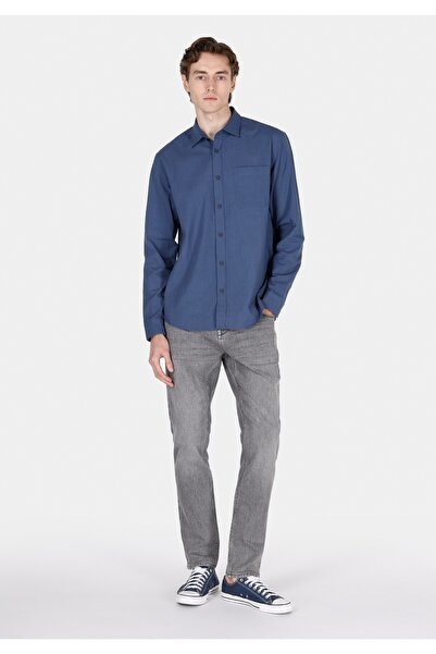 Colin's Regular Fit Shirt Neck Düz Erkek Lacivert Uzun Kol Gömlek Cl1073762