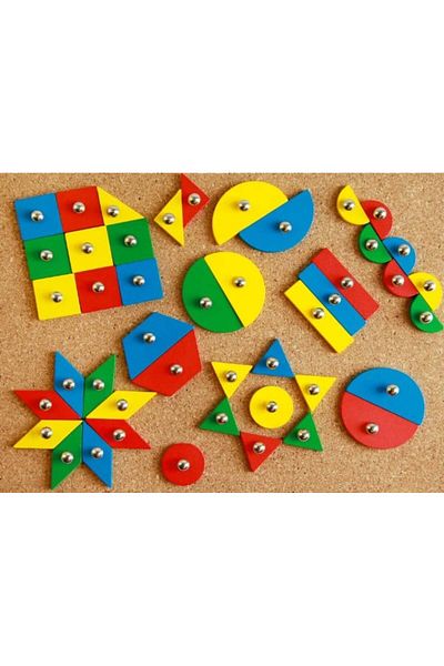 LENA Lena hammer and nail shape set, for children, 72 wooden pieces, 9 printed shapes and accessories