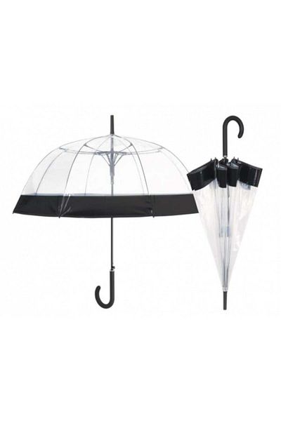 Perletti Automatic women's umbrella Perletti dome shape with black edge 89 cm diameter