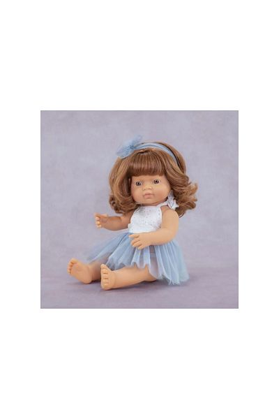Miniland Redhead Caucasian girl doll 38 cm in dress, scented body, My Friends and Me collection