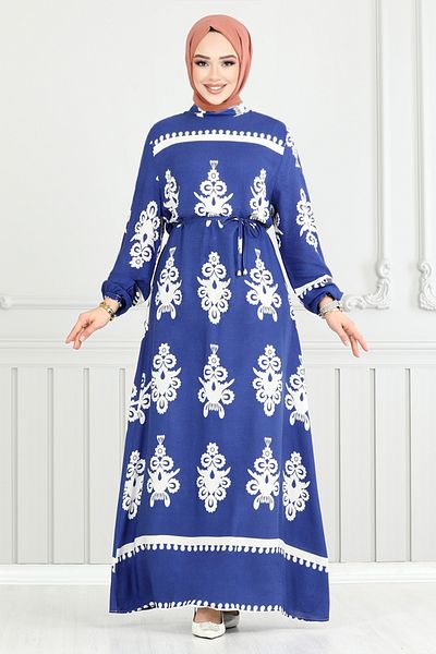 ModaMerve Φόρεμα Hijab Ethnic Pattern 802ozr1047