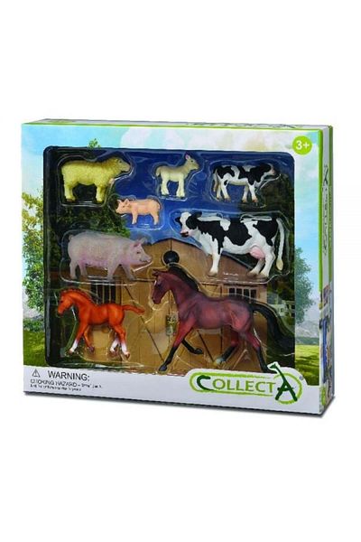 Collecta Set of 8 hand-painted figurines Farm Life 84181
