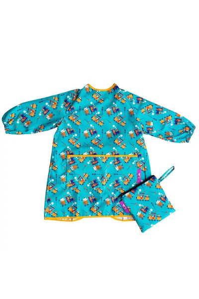 Tidy Tot Long bib with pocket - Trains