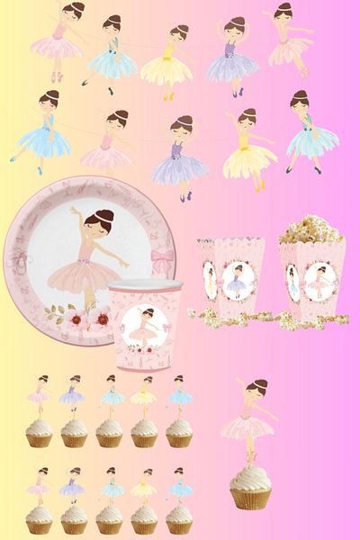 Big Party Ballerina Themed Party Set 35 Pieces