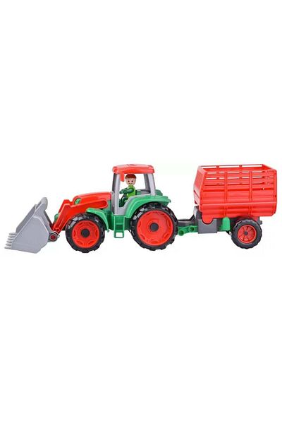 LENA Lena Truxx Tractor with Trailer for Kids Orange