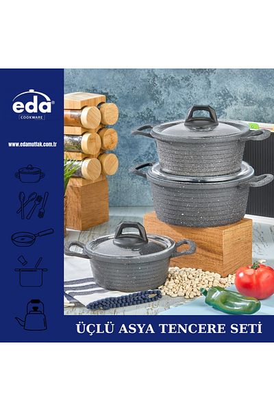 Eda Asian Deep Cookware Set 16/18/20