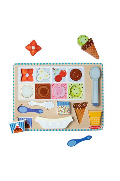 Melissa & Doug Wooden play set and magnetic puzzle Ice Cream