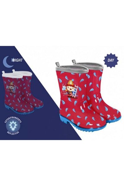 Perletti Firefighter rubber boots with reflective edge - sizes 26 27 Perletti