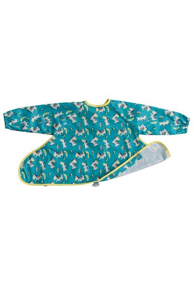Tidy Tot Bib with sleeves and suction cups - Cheerful zebras