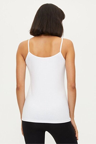 Bross Lycra Rope Strap 3-Piece White Women's Undershirt 1246