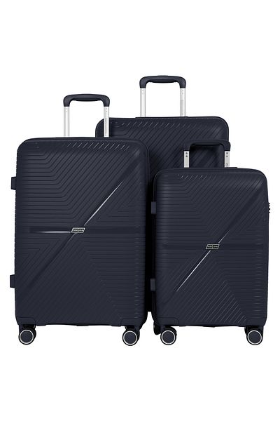PARAJOHN New EDGE Series 3PCS Polypropylene Luggage Set-NAVY