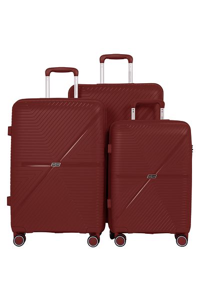 PARAJOHN New EDGE Series 3PCS Polypropylene Luggage Set-RED