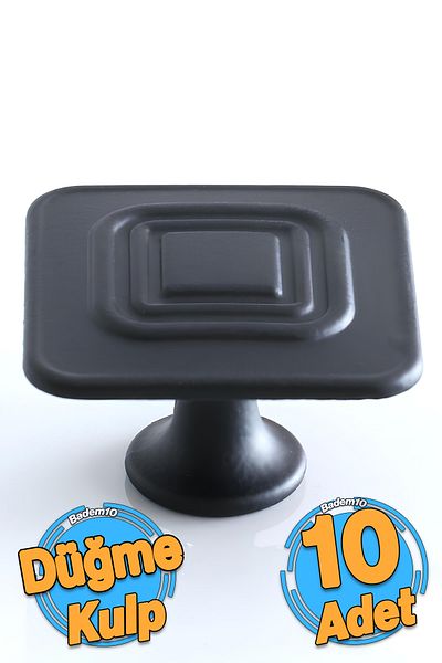 Badem10 10 buc. Buton clasic negru mat Mobilier Bucătărie Sertar Dulap Ușă dulap Mâner metalic Mâner