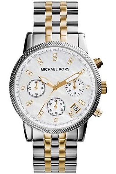 Michael Kors Two Tone Watch for Women - Analog Stainless Steel Band - MK5057