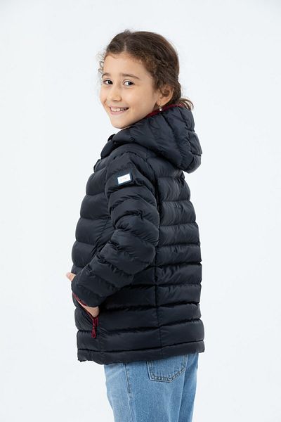 G-FOX SHORT FIXED HOODED PADDED GIRL'S PUFFED COAT 7093K