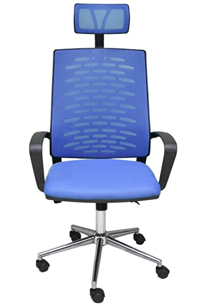 obc ofis büro concept Nadya Mavi Fileli Krom Yönetici Ofis Büro Bilgisayar Ça...