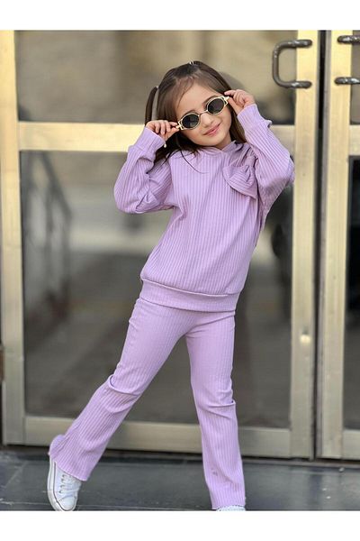 e-çocuk Fitl Hooded Leggings Set - 7131