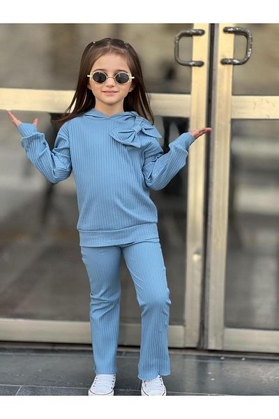 e-çocuk Fitl Hooded Leggings Set - 7131