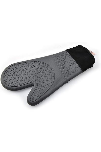 ORCHID ILB Silicone Non-Slip Oven Mitts, Heat-Resistant, Waterproof Kitchen Gloves for Cooking