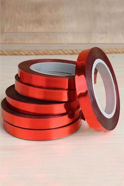 Zanzibar 25 Mt Shiny Metallized Red Raffia - Balloon Lanyard