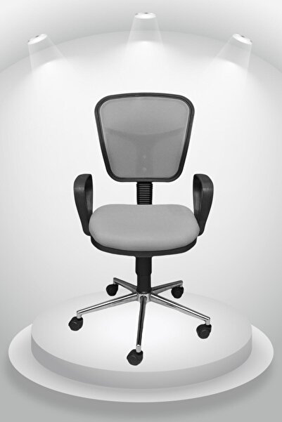 obc ofis büro concept Depar Krom - Fileli Ofis Büro Öğrenci Çalışma Koltuğu - Sandalyesi Gri