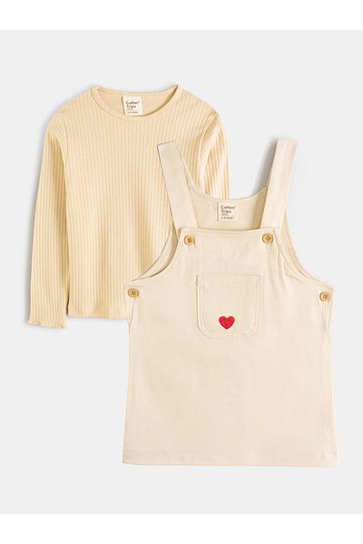 Cotton Trips Gabardine Heart Detailed Gilet Set of 2 (Ages 1-8)