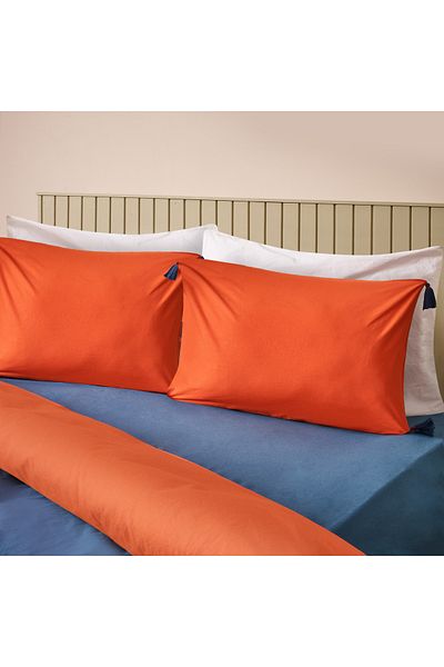 Evidea Soft Colorful Double Duvet Cover Set - Tile / Navy Blue