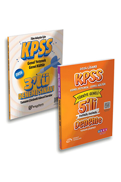 Murat Yayınları KPSS Lisans Tamamı Çözümlü Deneme Seti - Murat 2024 5 'li Den...