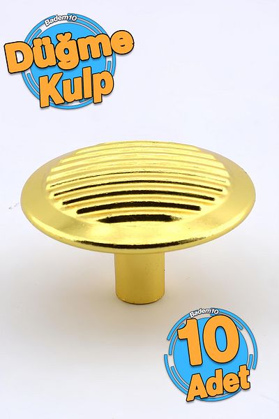Badem10 10 buc. Priză rotundă pentru mobilier Bucătărie Sertar Dulap Ușă dulap Mâner metalic auriu Mâner