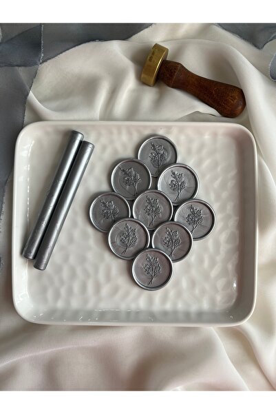 peri davetiye " Kişiye Özel " Kendinden Etiketli Yapışkanlı Mum Mühür - Gümüş...