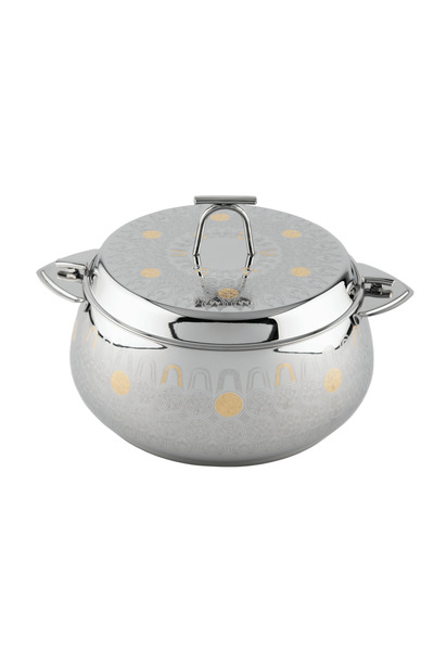 ALSAIF Myrna Stainless-steel Hotpot With Two Handles ,colour: Gold, Size:2500 ml