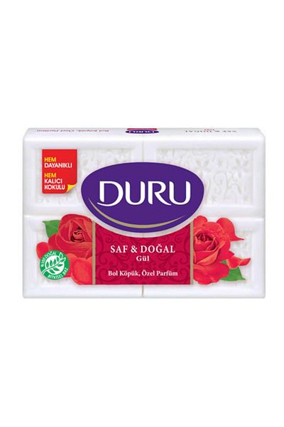 Duru 4 قطع من صابون الورد الأبيض النقي والطبيعي 600 جرام