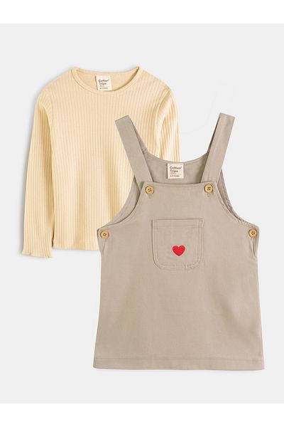 Cotton Trips Gabardine Heart Detailed Gilet Set of 2 (Ages 1-8)