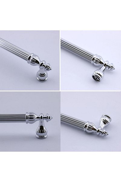 Badem10 10 buc. Mobilier Shah Bucătărie Sertar Dulap Ușă Dulap Culoare Cromată 128 Mm Mâner Metal Mâner Mâner