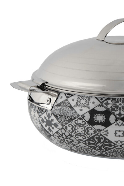 ALSAIF Lavera Stainless-steel Hotpot With Two Handles,color: Chrome, Size: 5 Liter