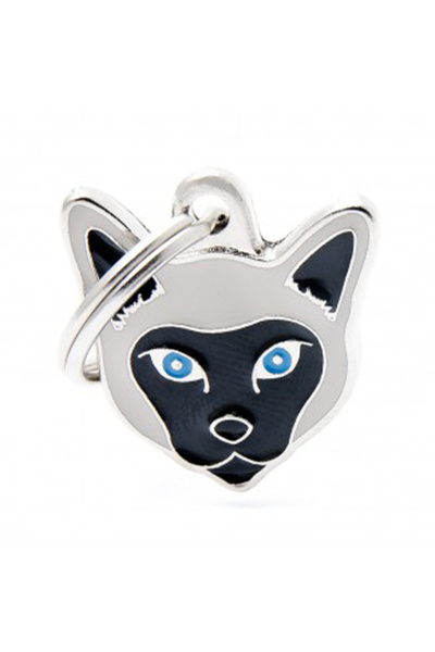 CAT TOYS بطاقة تعريف قطط سيامي من ماي فاميلي - رمادية - عبوة من قطعتين